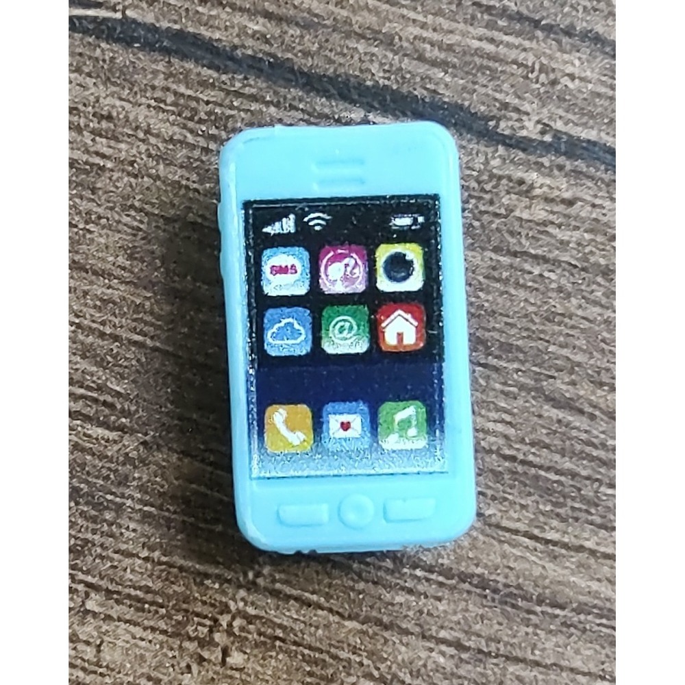 Mattel BARBIE Doll Aqua Teal Blue Cell Phone Accessory Diorama Z7
